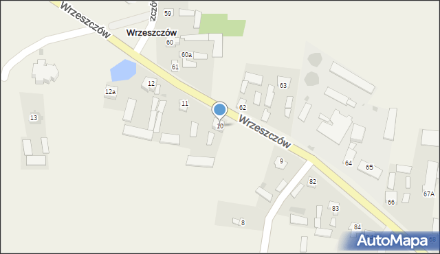 Wrzeszczów, Wrzeszczów, 10, mapa Wrzeszczów