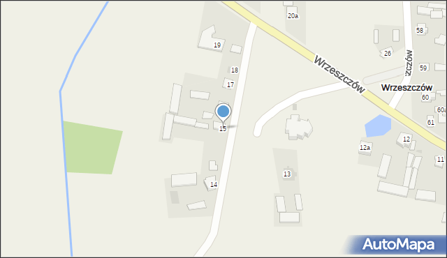 Wrzeszczów, Wrzeszczów, 15, mapa Wrzeszczów