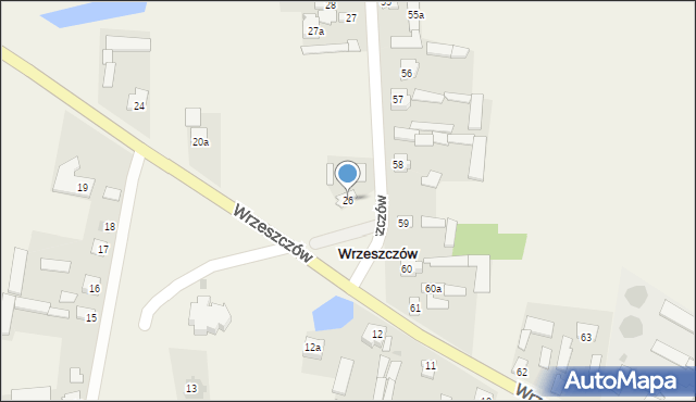 Wrzeszczów, Wrzeszczów, 26, mapa Wrzeszczów