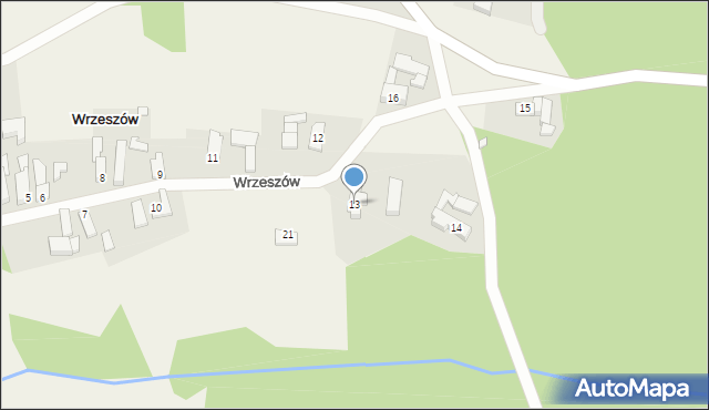 Wrzeszów, Wrzeszów, 13, mapa Wrzeszów