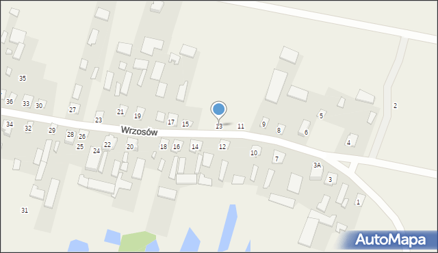 Wrzosów, Wrzosów, 13, mapa Wrzosów