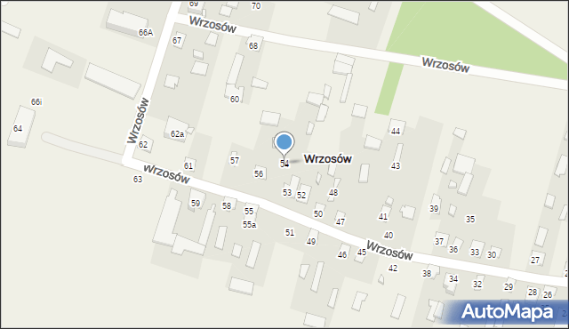 Wrzosów, Wrzosów, 54, mapa Wrzosów