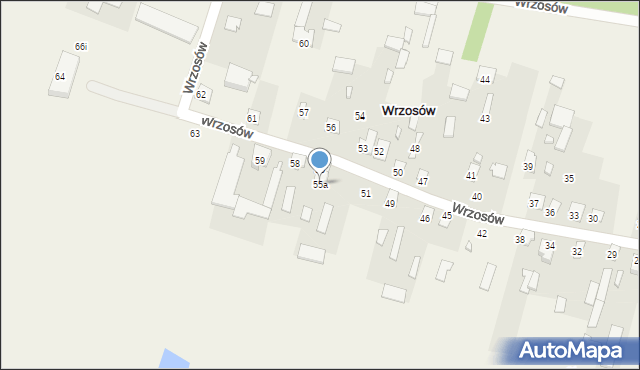 Wrzosów, Wrzosów, 55a, mapa Wrzosów