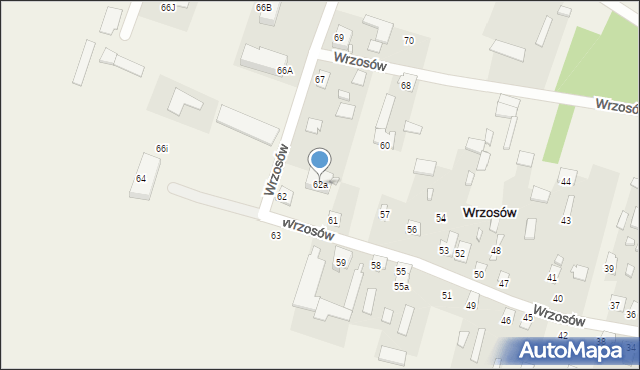 Wrzosów, Wrzosów, 62a, mapa Wrzosów