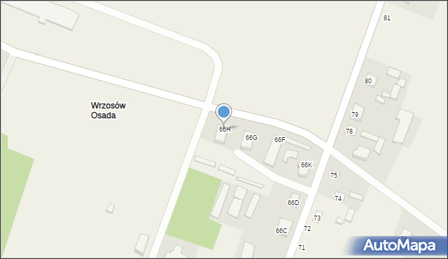 Wrzosów, Wrzosów, 66H, mapa Wrzosów