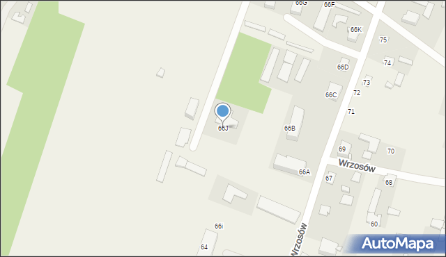 Wrzosów, Wrzosów, 66J, mapa Wrzosów