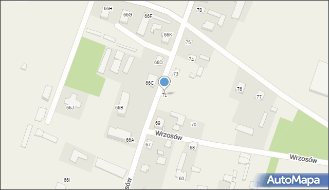 Wrzosów, Wrzosów, 71, mapa Wrzosów