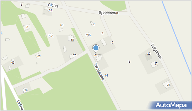 Wysychy, Wrzosowa, 61, mapa Wysychy