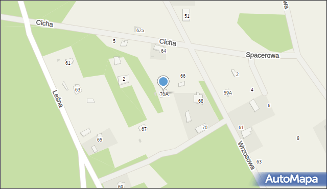 Wysychy, Wrzosowa, 70A, mapa Wysychy