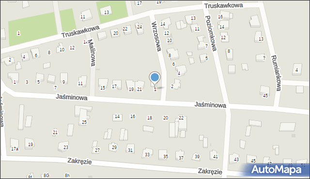 Wyszków, Wrzosowa, 1, mapa Wyszków