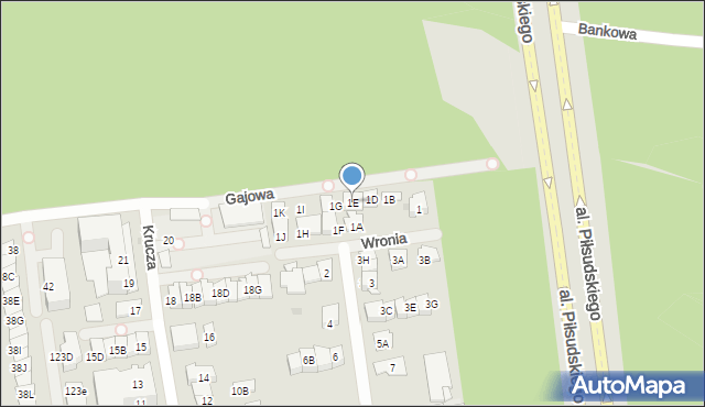 Ząbki, Wronia, 1E, mapa Ząbki