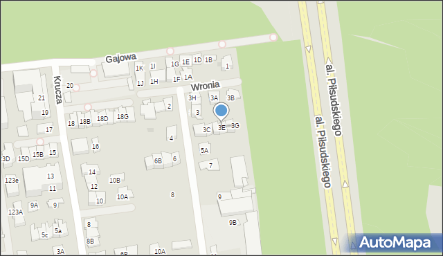 Ząbki, Wronia, 3E, mapa Ząbki