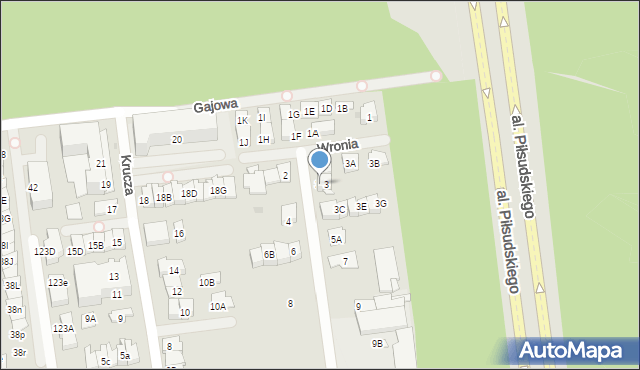 Ząbki, Wronia, 3J, mapa Ząbki
