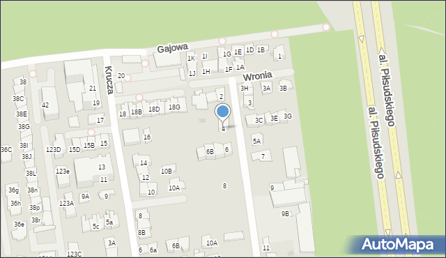 Ząbki, Wronia, 4, mapa Ząbki