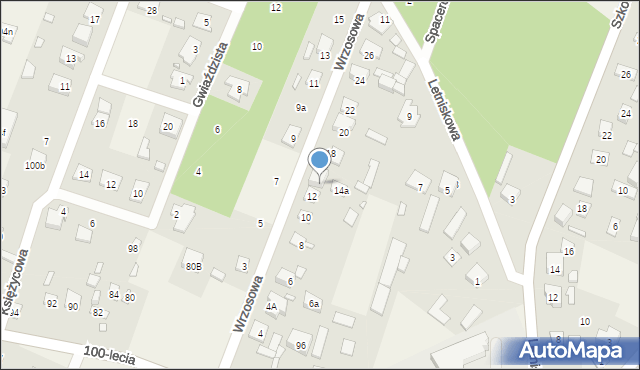 Zagościniec, Wrzosowa, 14, mapa Zagościniec