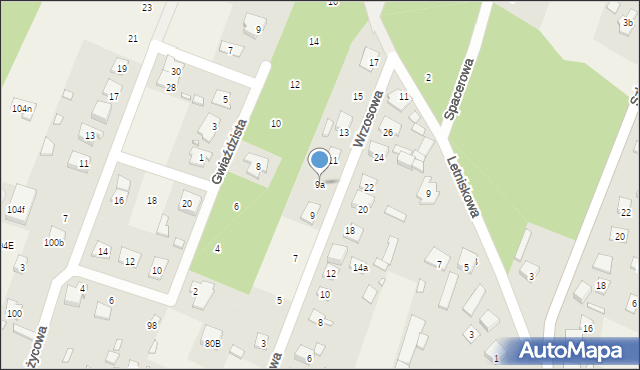 Zagościniec, Wrzosowa, 9a, mapa Zagościniec