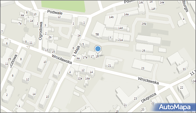 Żary, Wrocławska, 19a, mapa Żary