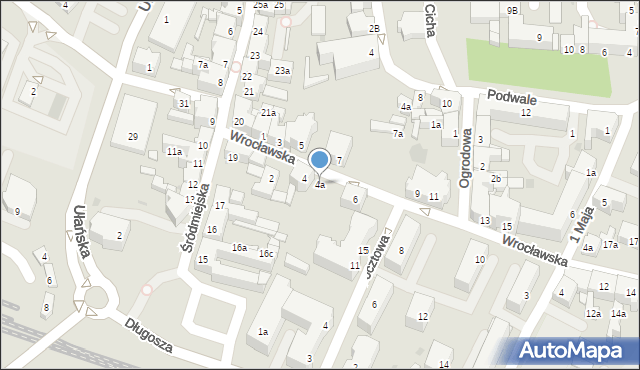 Żary, Wrocławska, 4a, mapa Żary