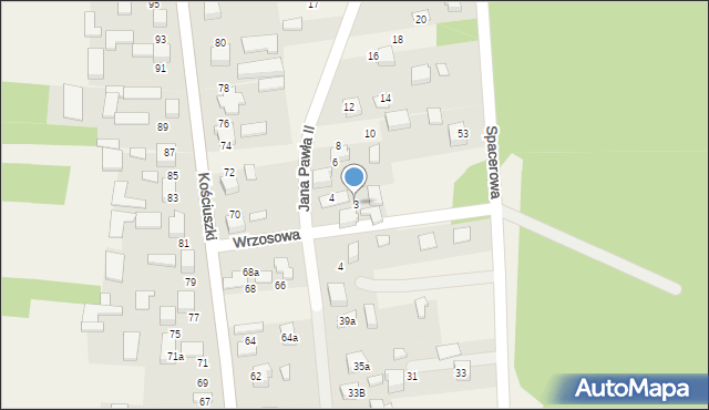 Zarzecze, Wrzosowa, 3, mapa Zarzecze