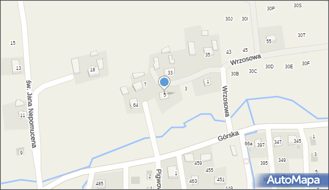 Zawadka, Wrzosowa, 5, mapa Zawadka
