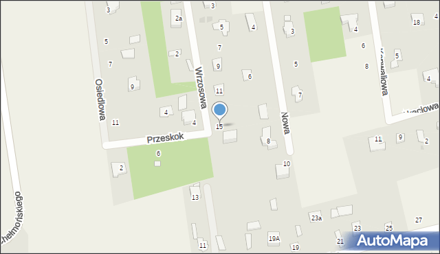 Żelechów, Wrzosowa, 15, mapa Żelechów