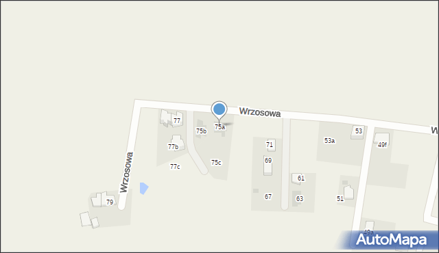 Żernica, Wrzosowa, 75a, mapa Żernica