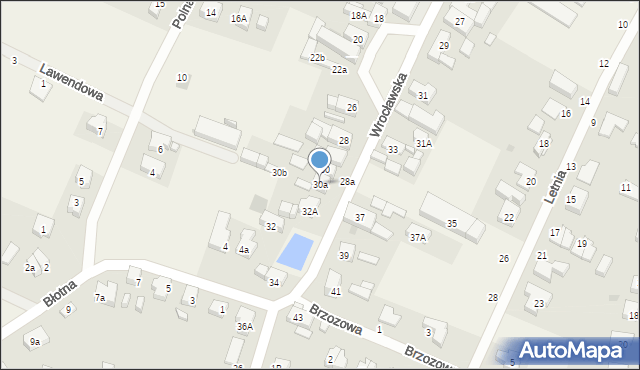 Żerniki Wrocławskie, Wrocławska, 30a, mapa Żerniki Wrocławskie