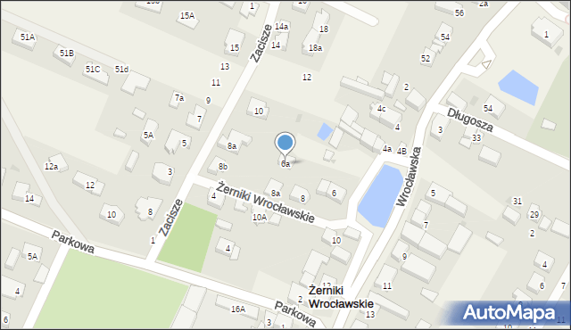 Żerniki Wrocławskie, Wrocławska, 6a, mapa Żerniki Wrocławskie