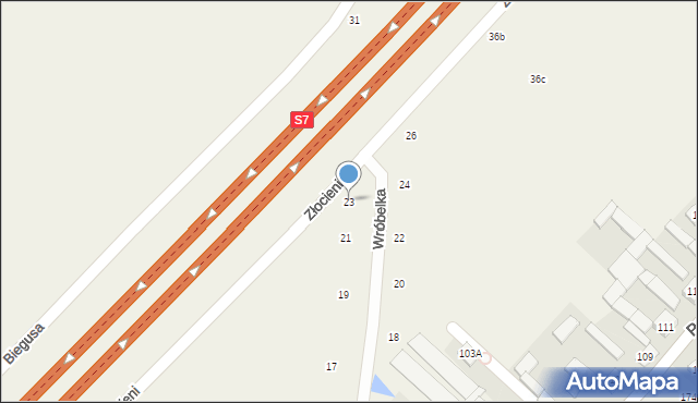 Zgorzała, Wróbelka, 23, mapa Zgorzała