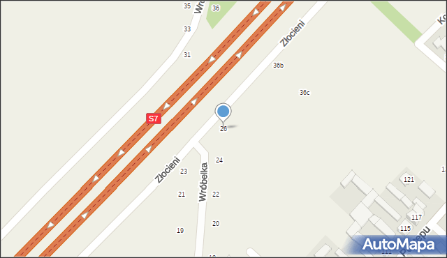 Zgorzała, Wróbelka, 26, mapa Zgorzała