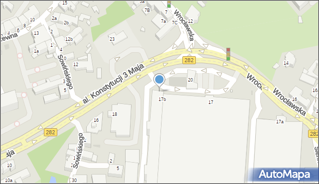 Zielona Góra, Wrocławska, 19b, mapa Zielona Góra