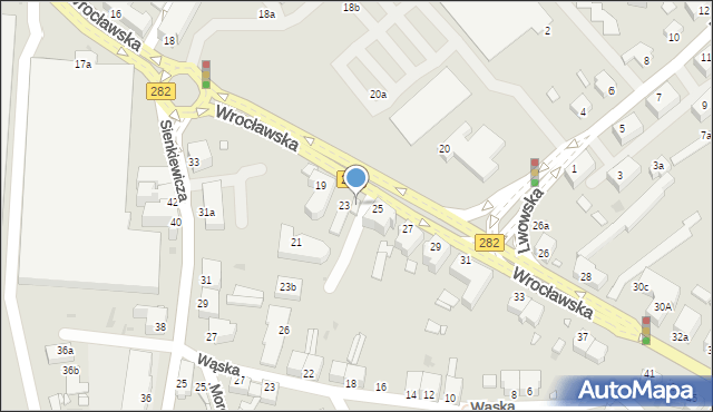 Zielona Góra, Wrocławska, 23a, mapa Zielona Góra