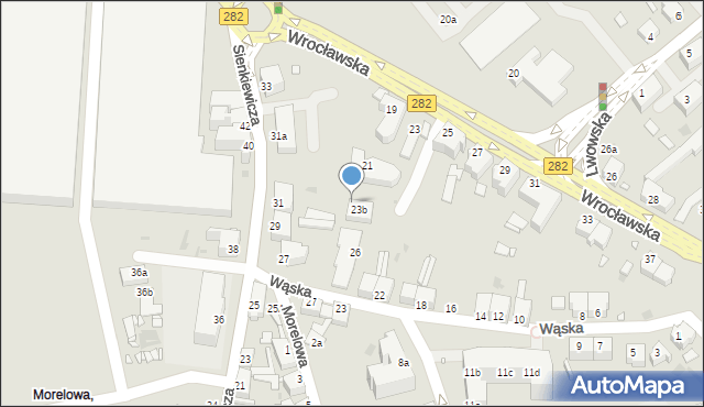 Zielona Góra, Wrocławska, 23c, mapa Zielona Góra