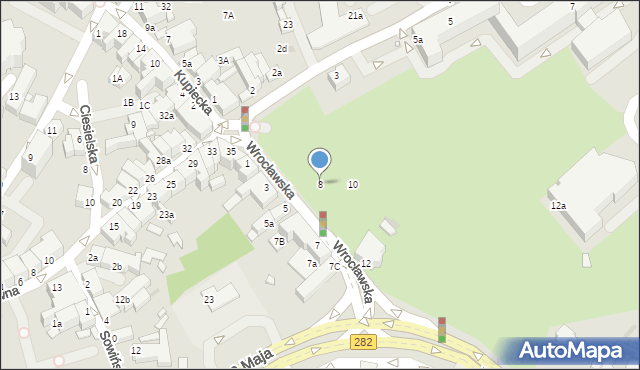 Zielona Góra, Wrocławska, 8, mapa Zielona Góra