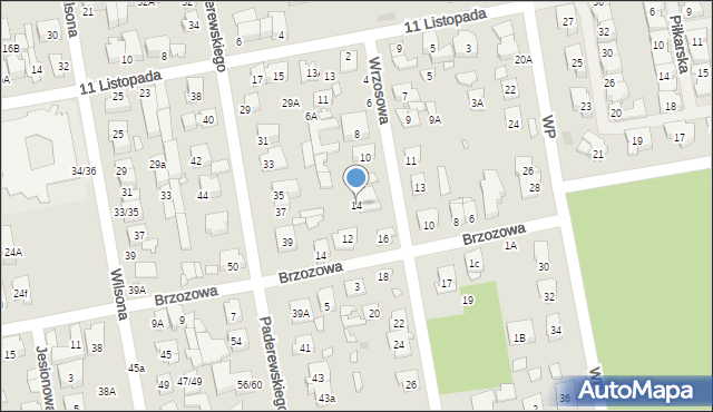 Zielonka, Wrzosowa, 14, mapa Zielonka