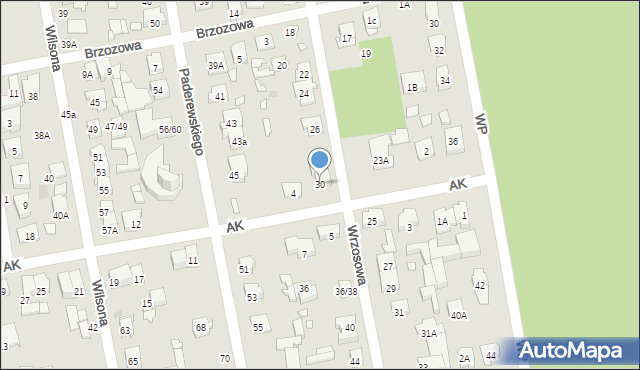 Zielonka, Wrzosowa, 30, mapa Zielonka