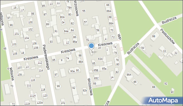 Zielonka, Wrzosowa, 63, mapa Zielonka