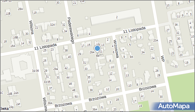 Zielonka, Wrzosowa, 6A, mapa Zielonka