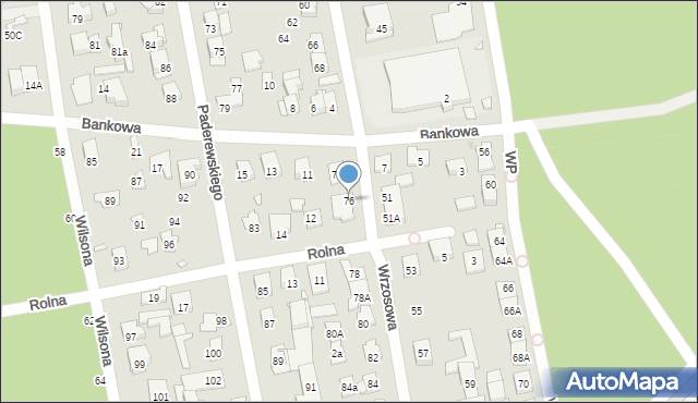 Zielonka, Wrzosowa, 76, mapa Zielonka