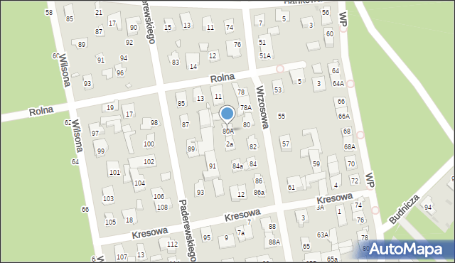 Zielonka, Wrzosowa, 80A, mapa Zielonka