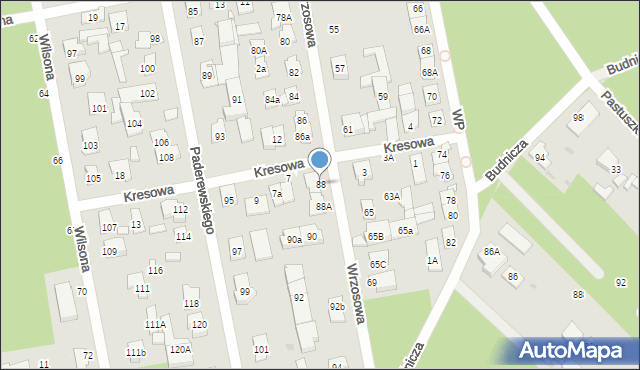 Zielonka, Wrzosowa, 88, mapa Zielonka