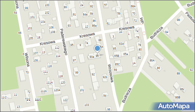 Zielonka, Wrzosowa, 90, mapa Zielonka