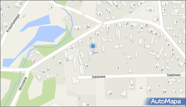 Złoty Potok, Wrzoska, mjr., 13, mapa Złoty Potok