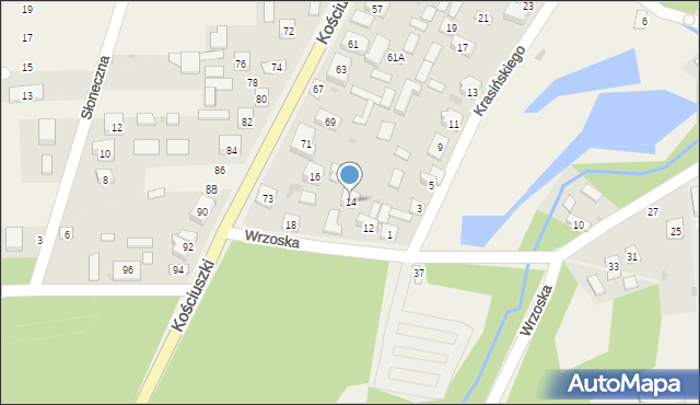 Złoty Potok, Wrzoska, mjr., 14, mapa Złoty Potok