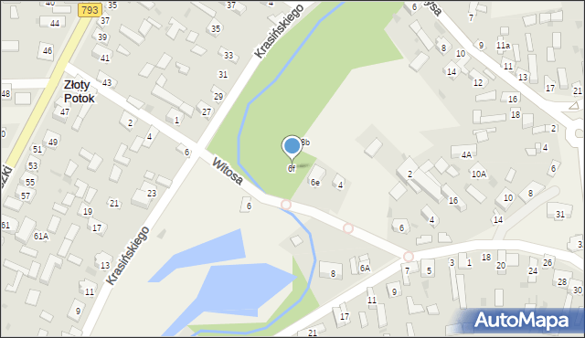 Złoty Potok, Wrzoska, mjr., 6f, mapa Złoty Potok