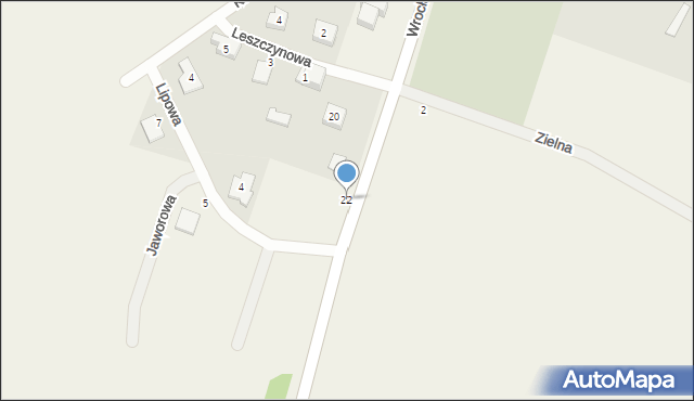 Żórawina, Wrocławska, 22, mapa Żórawina