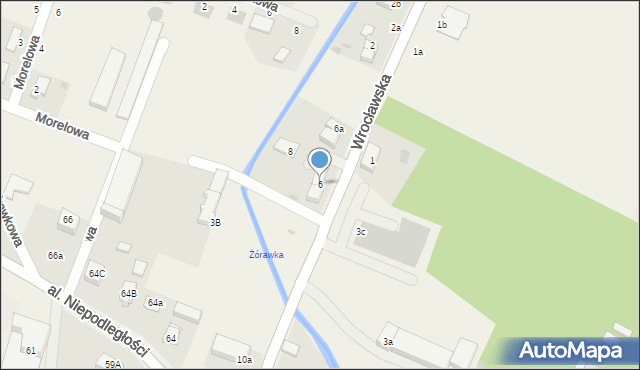 Żórawina, Wrocławska, 6, mapa Żórawina