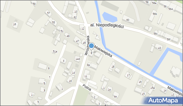 Żórawina, Wrocławska, 9, mapa Żórawina