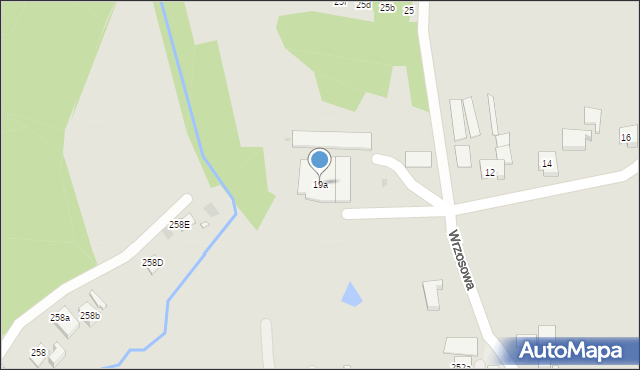Żory, Wrzosowa, 19a, mapa Żor