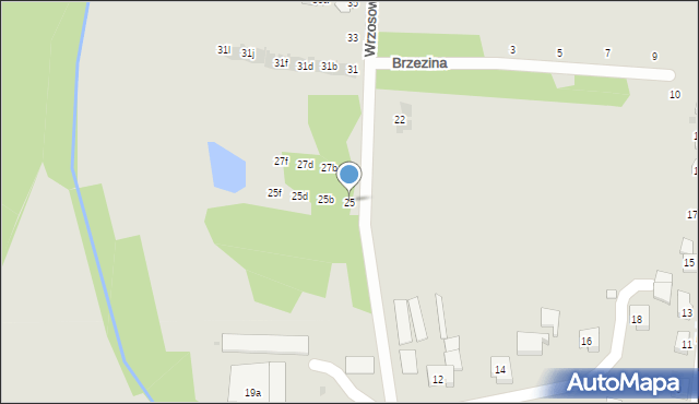 Żory, Wrzosowa, 25, mapa Żor